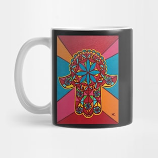 Flower Power Hamsa by Harriette Knight Mug